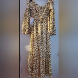 Justify Yellow Floral Girls Dress